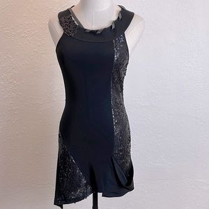 Unbalanced sequence dress